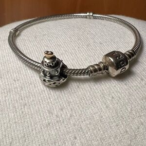 Pandora Silver Bracelet with Cake  Charm